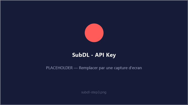 Clé API SubDL générée