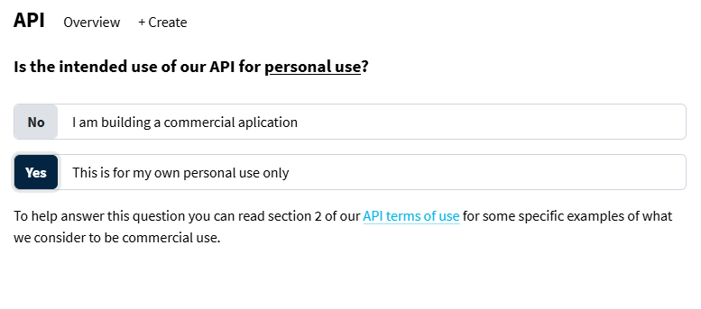 Question TMDB sur l'usage personnel de l'API