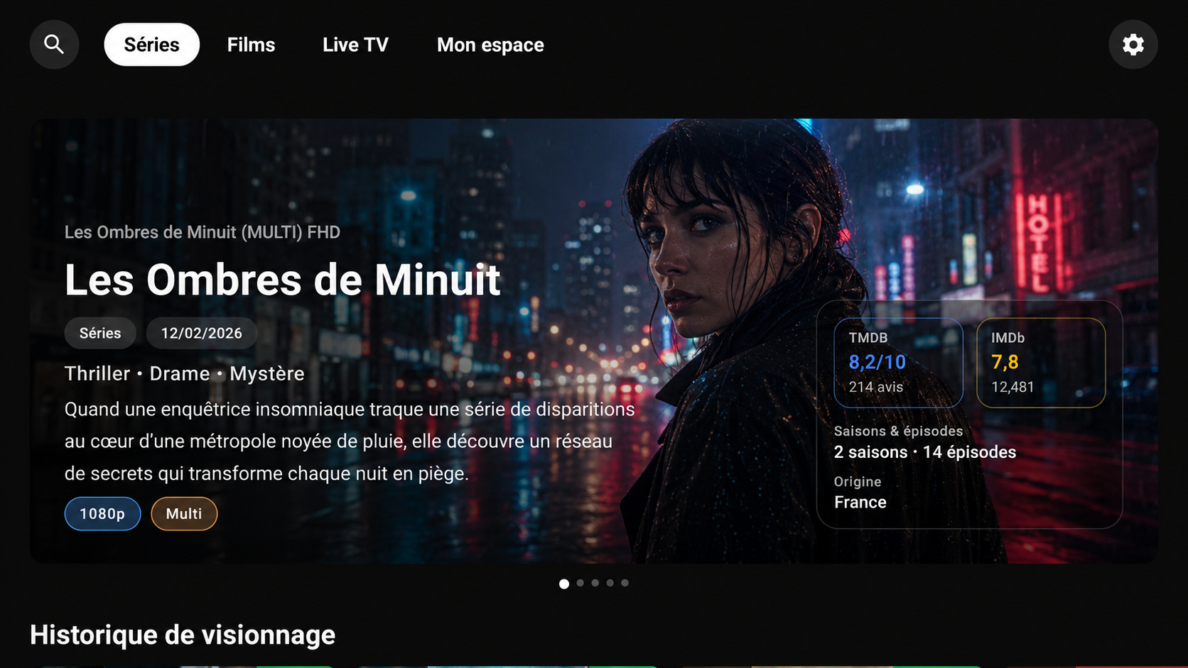 Voraxio Android TV home hero screen