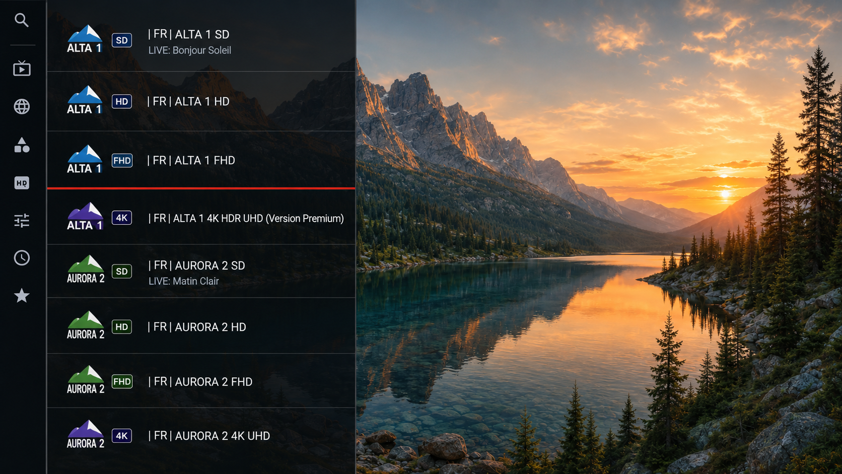 Voraxio Android TV live TV drawer screen